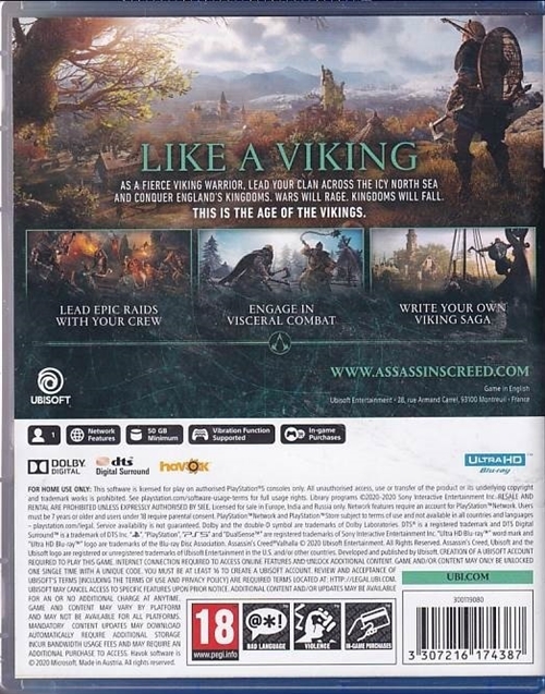 Assassins Creed - Valhalla  - PS5 (B Grade) (Genbrug)